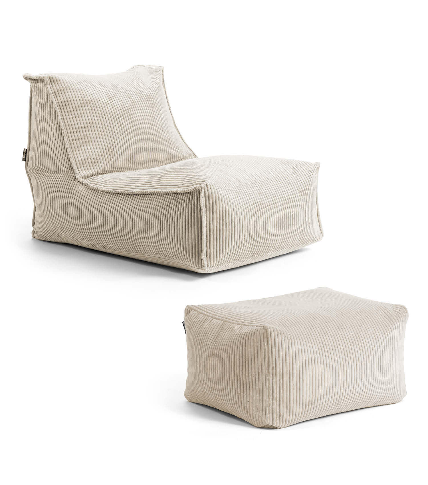 SITZSACK mit Hocker Der Gelassene - Beige, Textil (65/65/155cm) - Mokebo