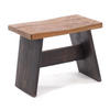 HOCKER SCHEMEL 40 Mahagoni Massivholz 04 schwarz-natur - Graubraun, Holz (40/31/25cm) - DESIGN DELIGHTS