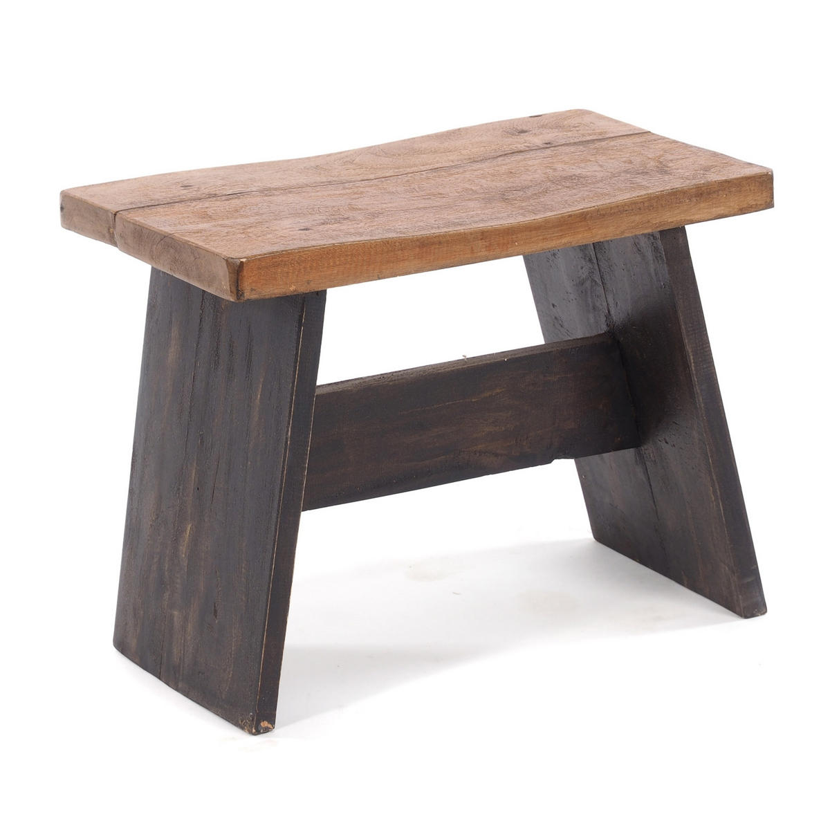 HOCKER SCHEMEL 40 Mahagoni Massivholz 04 schwarz-natur - Graubraun, Holz (40/31/25cm) - DESIGN DELIGHTS