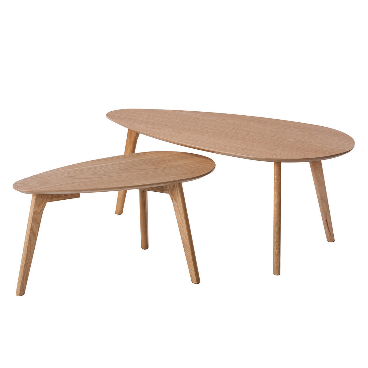 COUCHTISCH-SET - Eiche teilmassiv, 2-teilig - Eichefarben, Holzwerkstoff (50/100/40cm) - home24