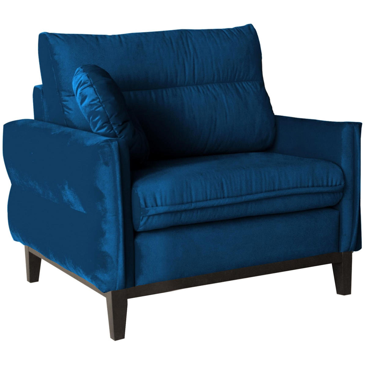 SITZGARNITUR Belweder, zwei Sofas+Sessel, Dunkelblau, Velours - Wengefarben/Dunkelblau, Holz/Textil (268/95/94cm) - Beautysofa