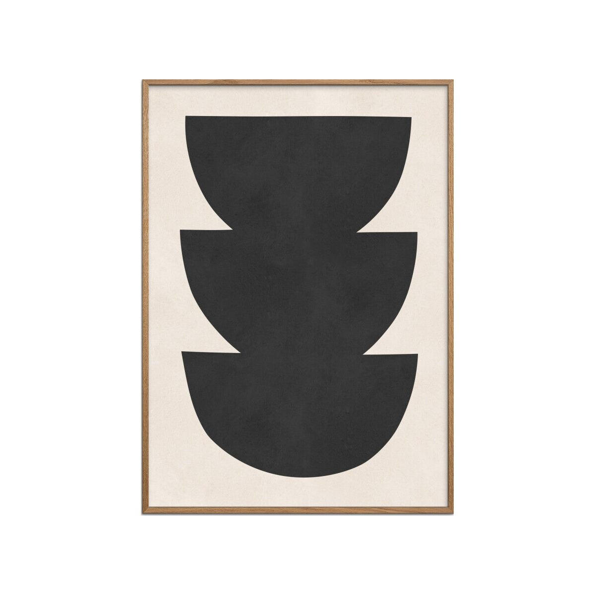POSTER mit Rahmen Vitor Costa - Black expressive form 6 - Eichefarben/Schwarz, Holz/Papier (70/100cm) - Poster&Frame