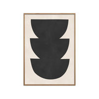 POSTER mit Rahmen Vitor Costa - Black expressive form 6 - Eichefarben/Schwarz, Holz/Papier (70/100cm) - Poster&Frame