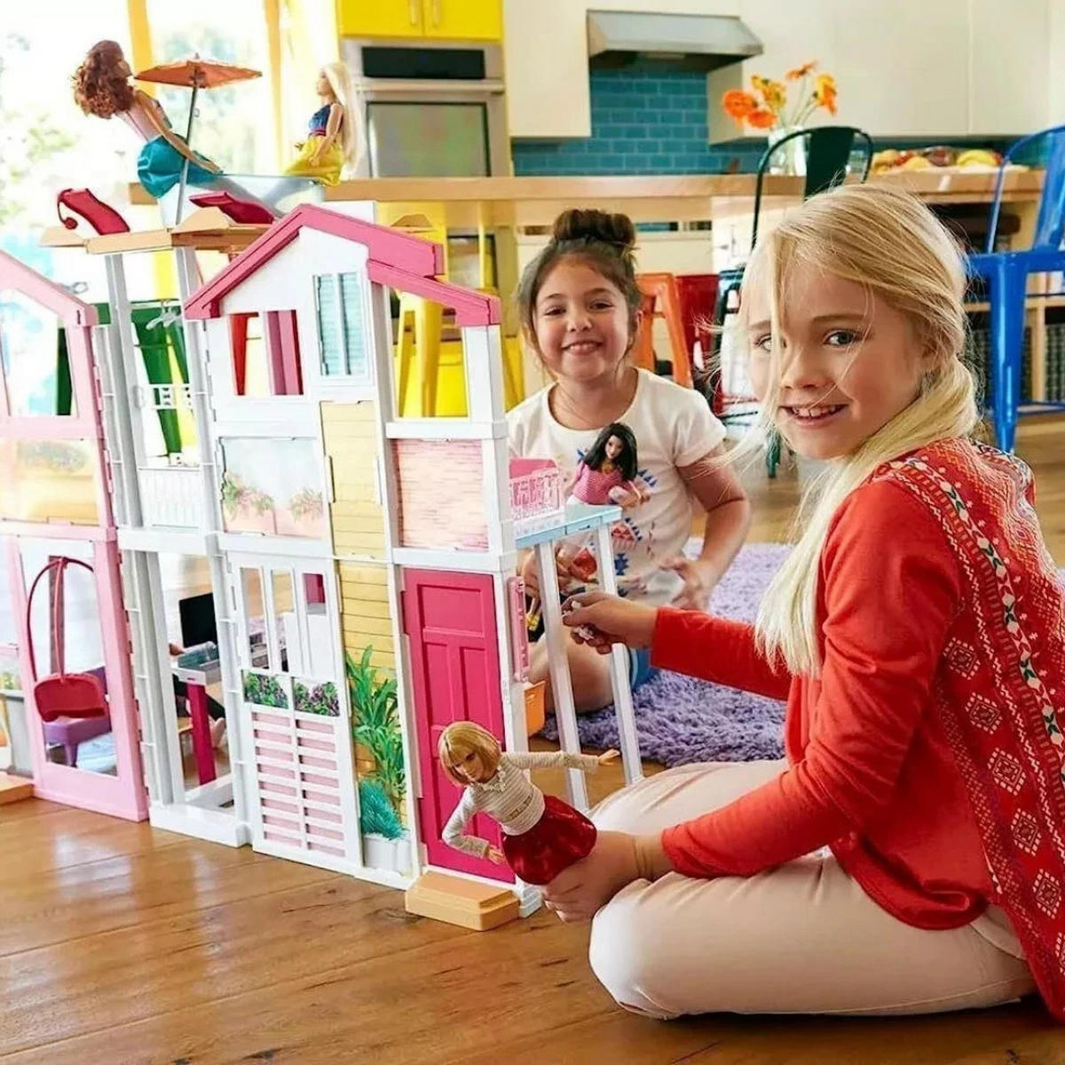 PUPPENHAUS Stadthaus Barbie 3Etagen Spielset - Pink, Kunststoff - Barbie