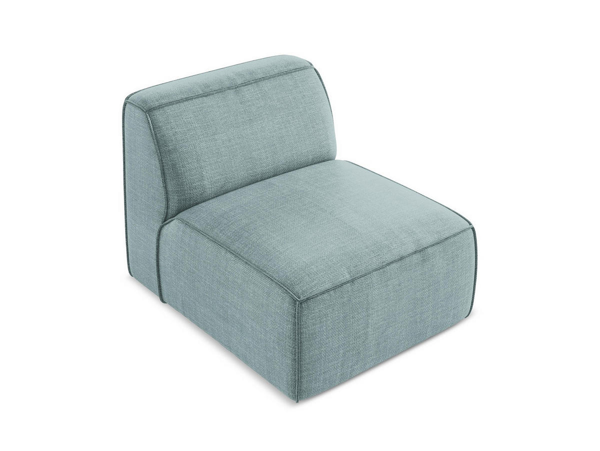 SOFAELEMENT Strukturstoff Blau - Pastellblau/Schwarz, Holzwerkstoff/Kunststoff (80/70/102cm) - Makamii