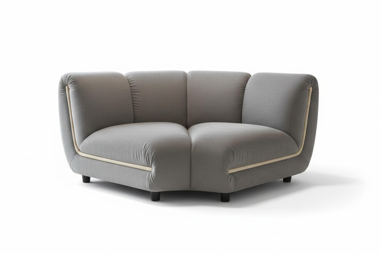 SESSEL LAYLA Taupe Velvet - Taupe/Schwarz, Buchenholz/Textil (166/74/99cm) - KAWOLA