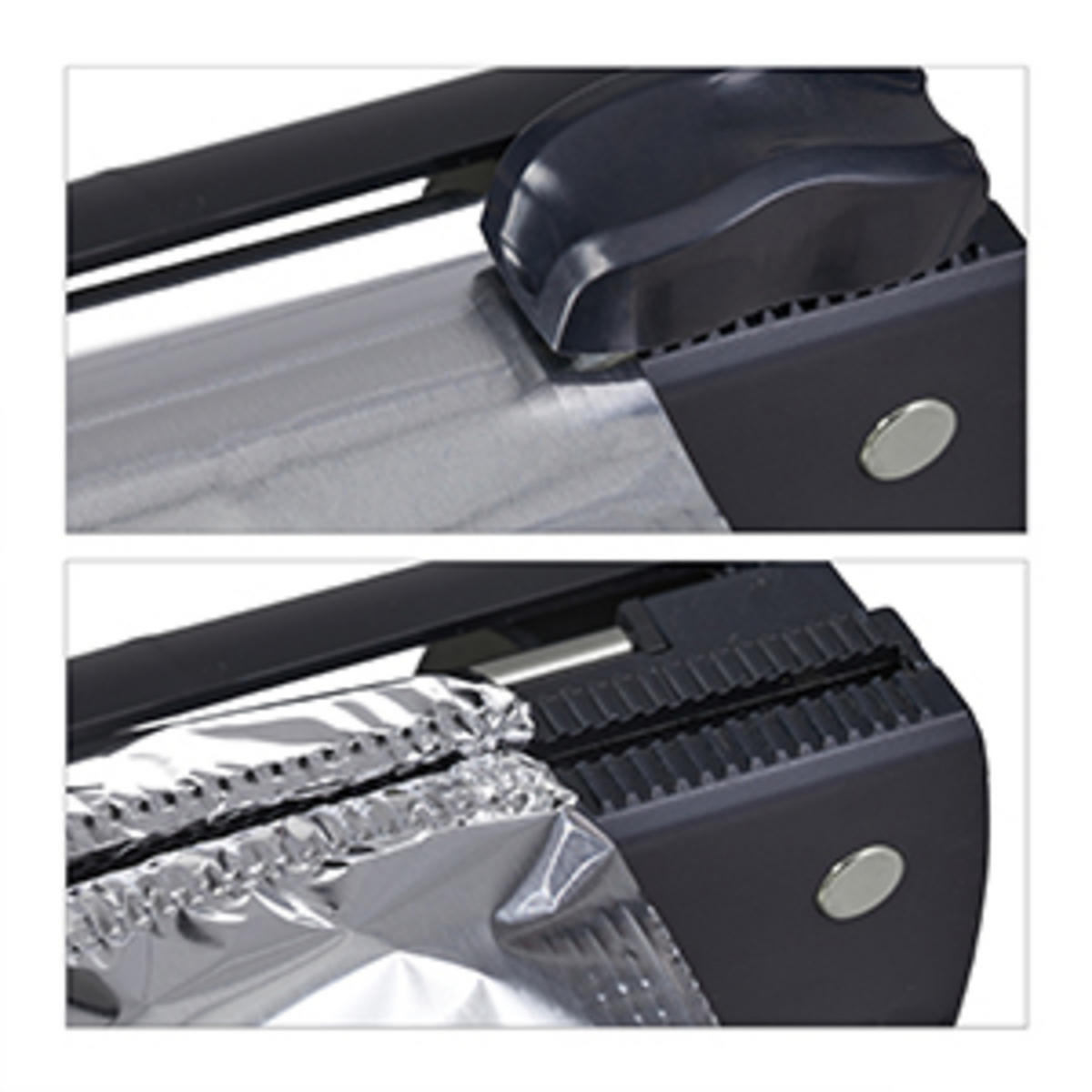 2XFOLIENSCHNEIDER - Schwarz, Kunststoff/Metall (37/5/8cm) - Relaxdays