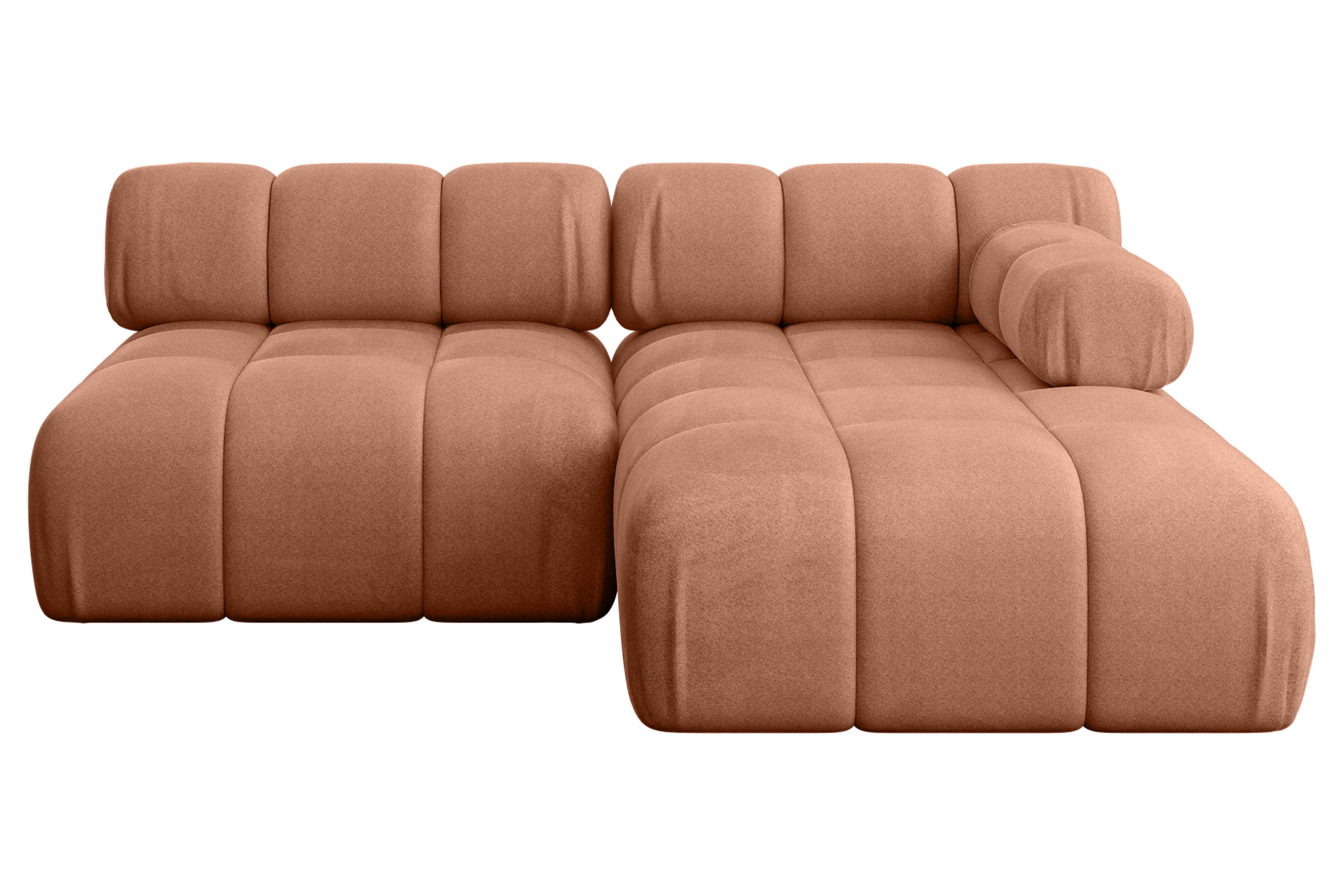 ECKSOFA modulares Sofa Razon-L1 - 190x160x70 cm Apricot Velours - Koralle, Holzwerkstoff/Textil (190/160cm) - ALTDECOR
