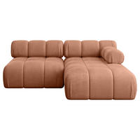 ECKSOFA modulares Sofa Razon-L1 - 190x160x70 cm Apricot Velours - Koralle, Holzwerkstoff/Textil (190/160cm) - ALTDECOR
