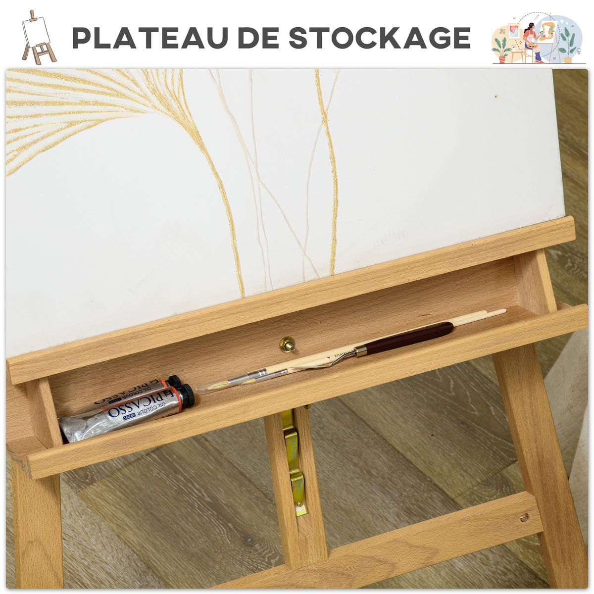 STAFFELEI DE-16687 Naturholz - Naturfarben, Holzwerkstoff (110/235/65cm) - ComfortXL