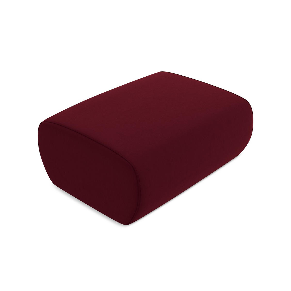 POUF Samt Stoff Rot - Bordeaux/Rot, Kunststoff/Textil (102/40/62cm) - LaMiaSofa