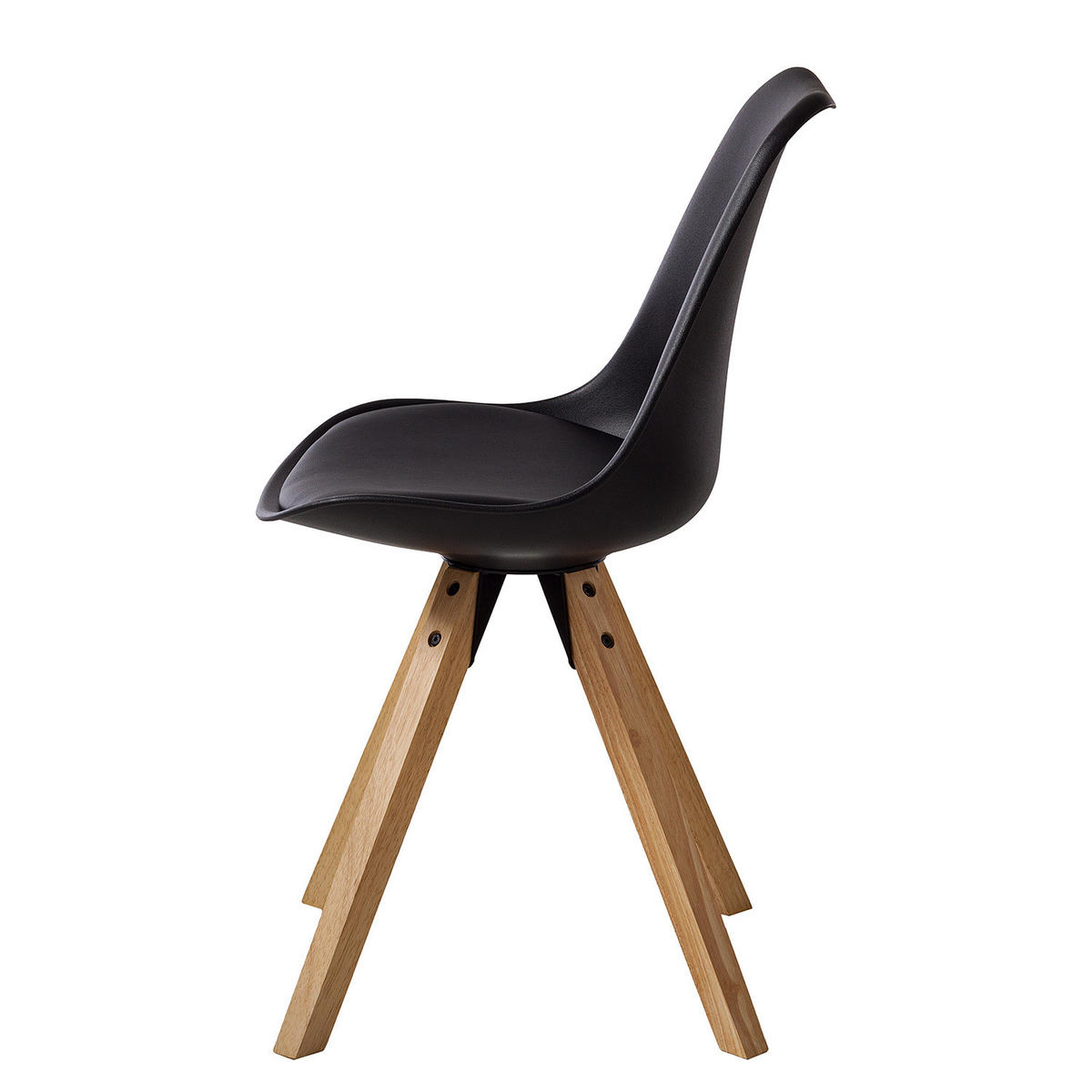 ESSZIMMERSTUHL - Schwarz/Braun, Holz/Kunststoff (49/85/55cm) - home24