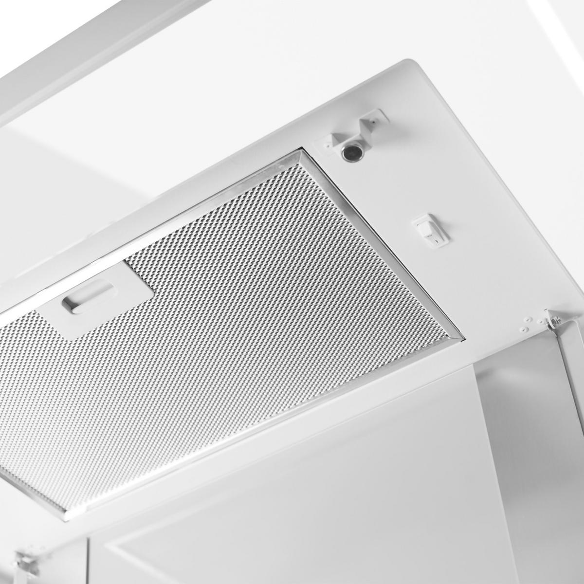 DUNSTABZUGSHAUBE-DECKENHAUBE GCH 790 WH Diamond 90 cm Wei& Umluft 850 m³/h - Weiß, Glas/Metall (89.5/17/53cm) - Gurari