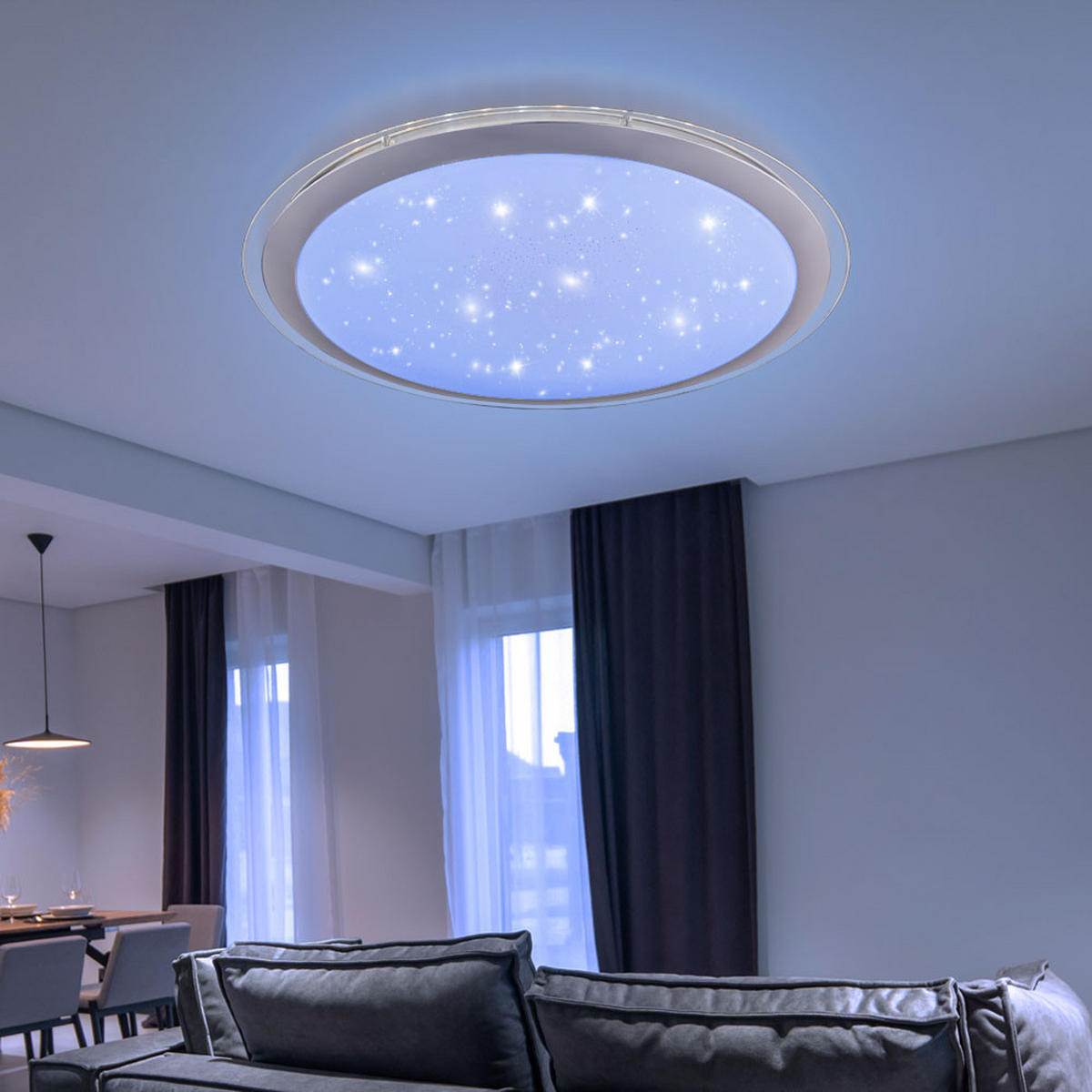 LED DECKENLEUCHTE CARRY Weiß - Weiß, Metall (53/53/8.3cm) - Globo Lighting
