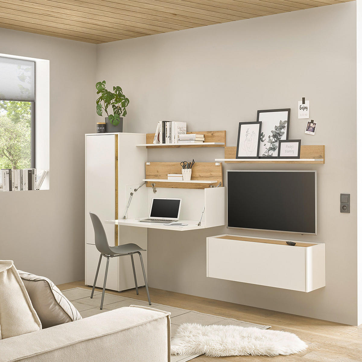 HÄNGESCHRANK Crisp-61 - Weiß, Holzwerkstoff (100/35/30cm) - Lomado