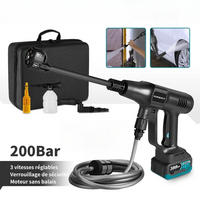 ELEKTRO-HOCHDRUCKREINIGER 6IN1 200Bar Bürstenloser für Makita Akku, Ohne Batterie - Schwarz, Kunststoff (41.5/23cm) - Coonoor