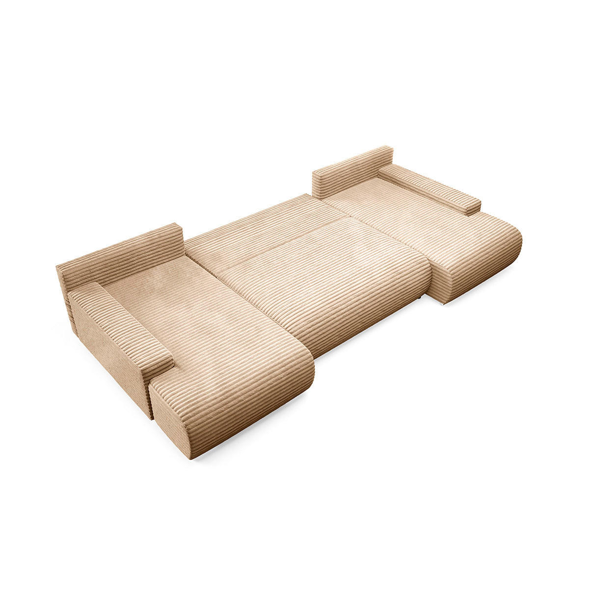PANORAMASOFA Ivana 4 Sitzplätze Beige - Beige, Holz (350/85/172cm) - Petits-meubles