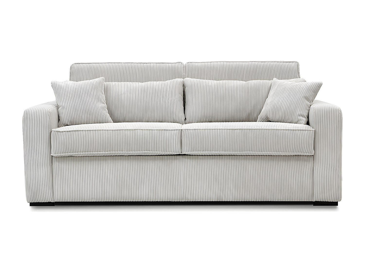 SCHLAFSOFA - 4 Personen - Samt, Stoff - Beige - - Beige, Textil (214/90/208cm) - Vente-Unique