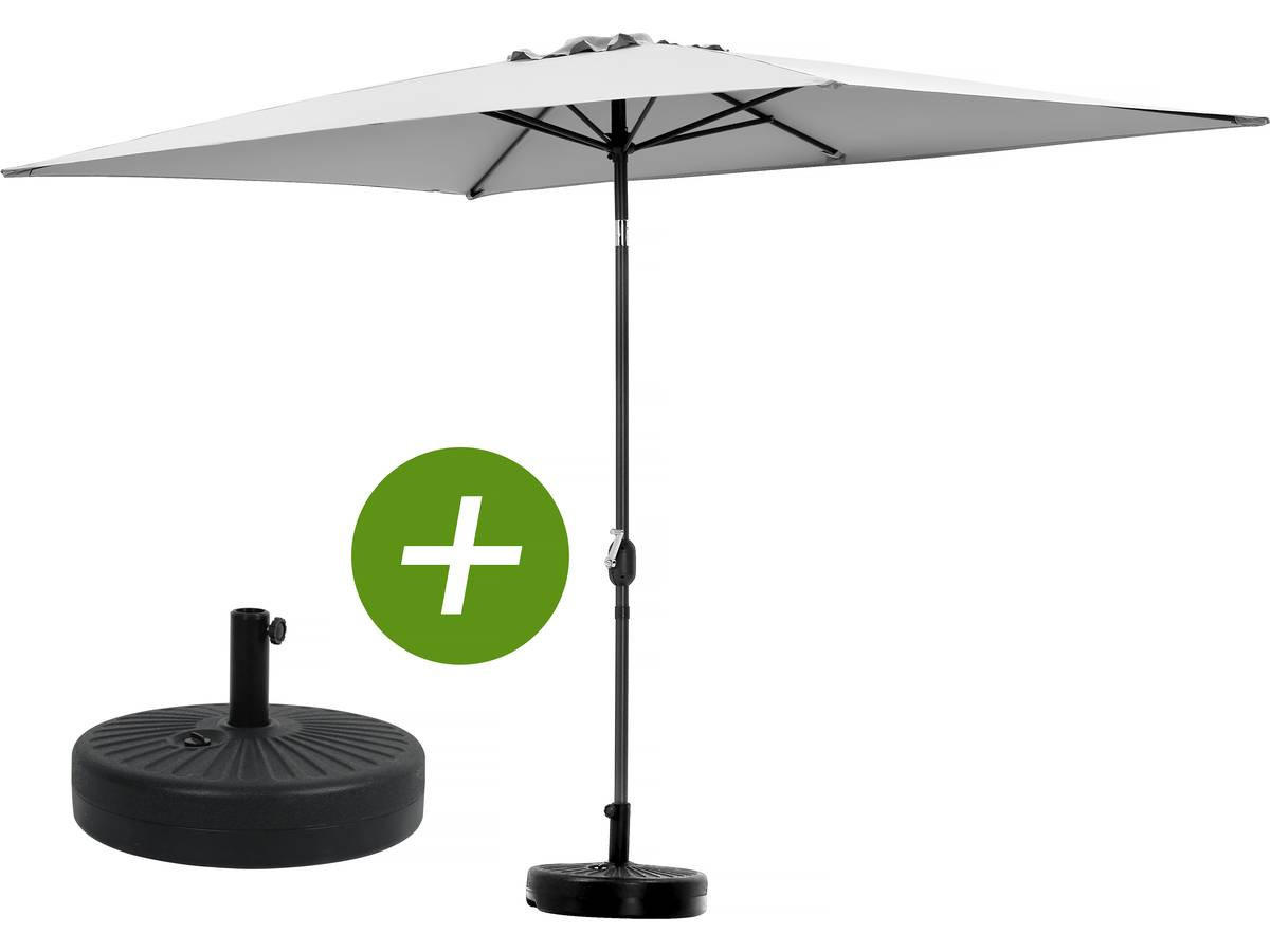 SONNENSCHIRM sol 2 Grau - Grau, Metall (300/200cm) - Habitat Garten