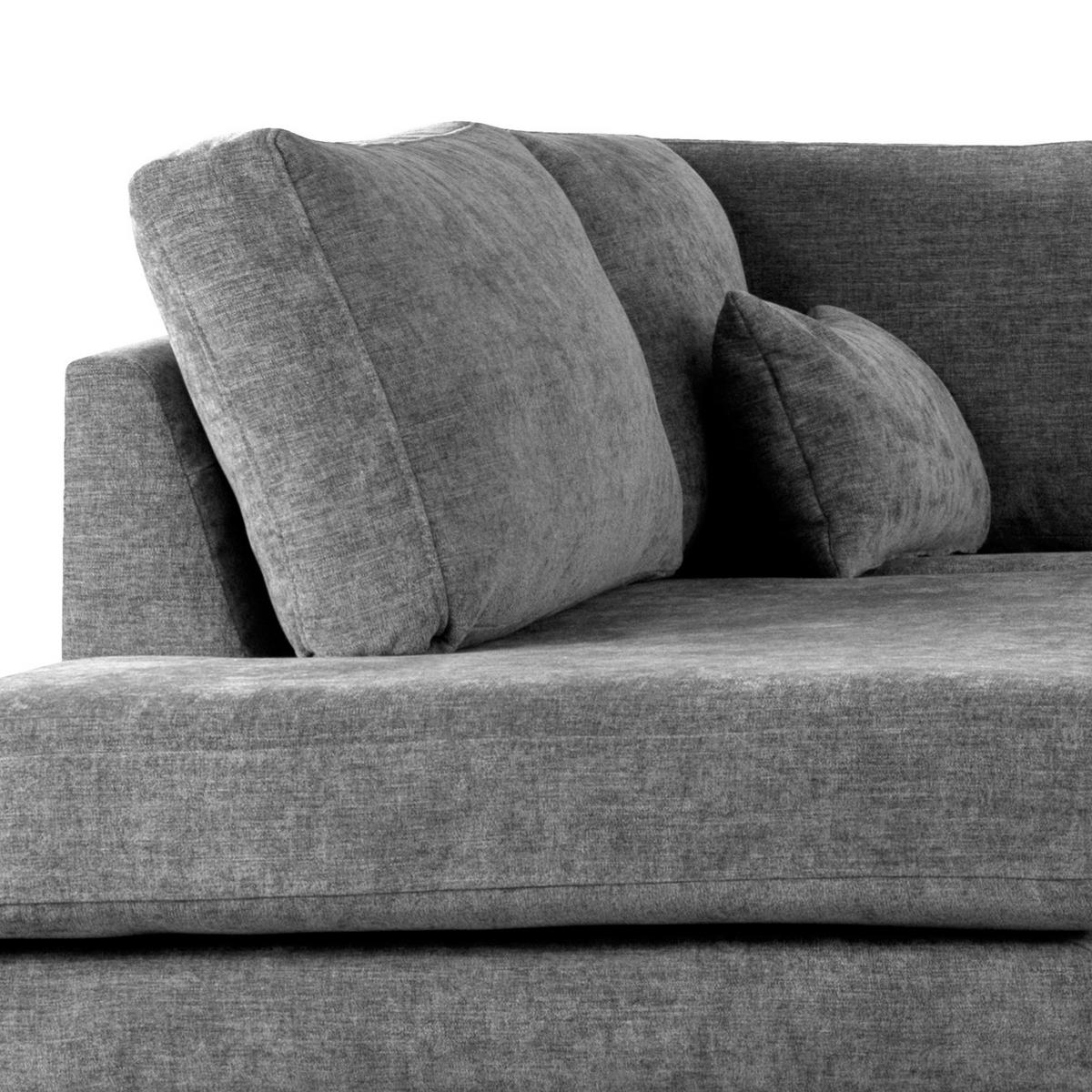 WOHNLANDSCHAFT mit Longchair - Eichefarben/Dunkelgrau, Eichenholz/Holz (371/81/219cm) - home24