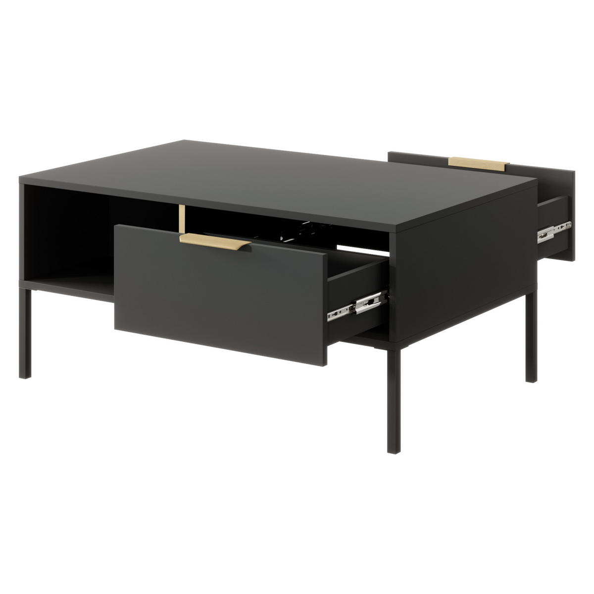 COUCHTISCH LORENZO 96,9/44,4/60 cm Anthrazit - Anthrazit, Holzwerkstoff (60/96.9/44.4cm) - MASSENO