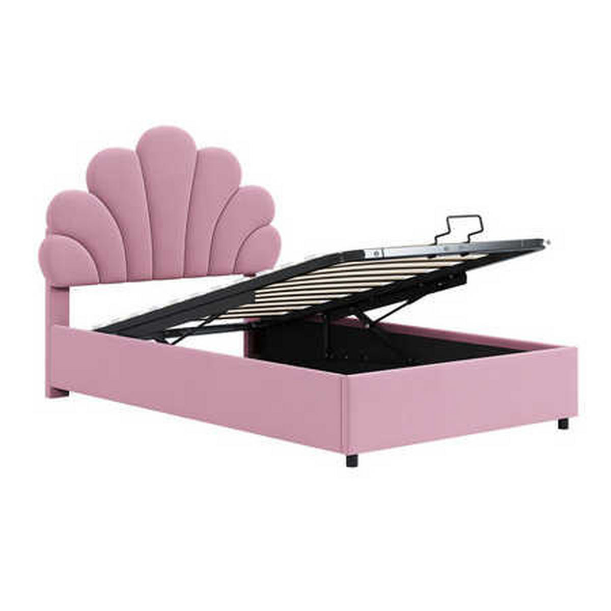TAPECIRANI KREVET 90x200 Ružičasti Baršun Podesivo Uzglavlje - pink, tekstil (90/200cm) - FLIEKS