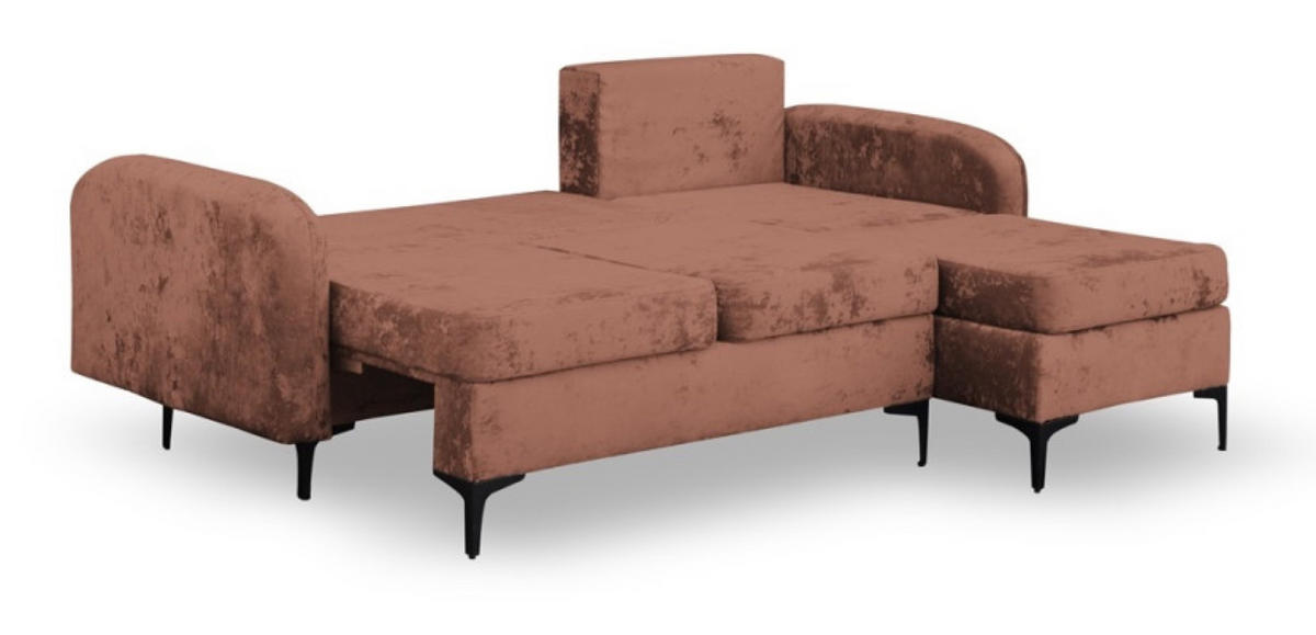 ECKSOFA Rosa VENI L Mit Schlaffunktion Rechts - Rosa, Textil (172/228cm) - Sepro Meble