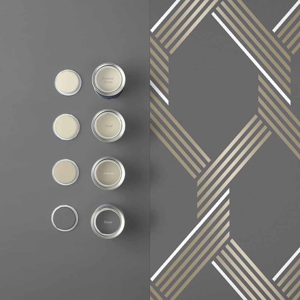 VLIESTAPETE Vector Graphite Gold - Goldfarben/Schwarz, Papier/Kunststoff (52/1005cm) - Graham & Brown