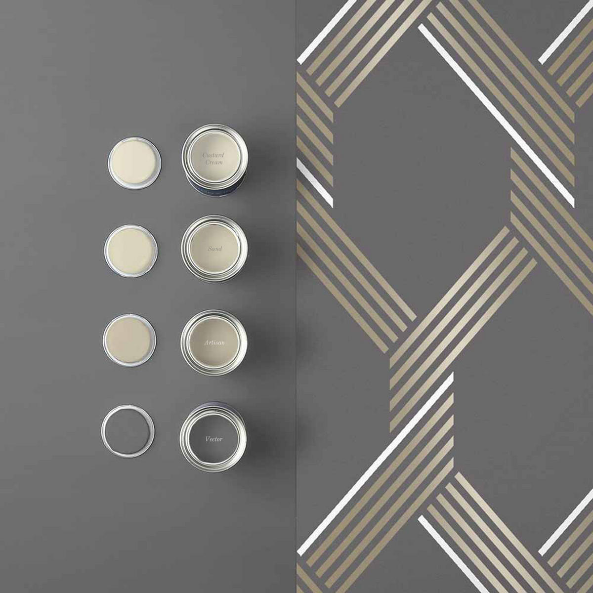 VLIESTAPETE Vector Graphite Gold - Goldfarben/Schwarz, Papier/Kunststoff (52/1005cm) - Graham & Brown