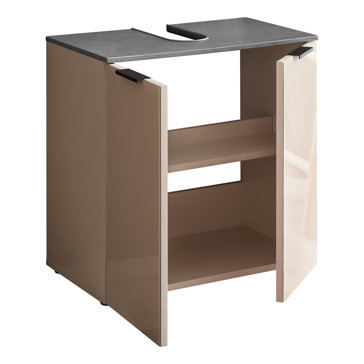 WASCHBECKENUNTERSCHRANK 2 Türen - Kaschmir - Kaschmir, Glas/Holzwerkstoff (60/60/35cm) - home24