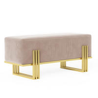POLSTERBANK TEO 100 cm Gold / Beige ,Metallgestell - Beige, Metall (100/47/35cm) - Idohome