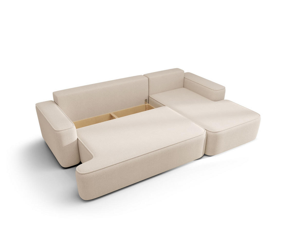 ECKSOFA mit Schlaffunktion FIGO Quelle 37 Rechts - Dunkelgrün, Textil (250/150cm) - Bedante