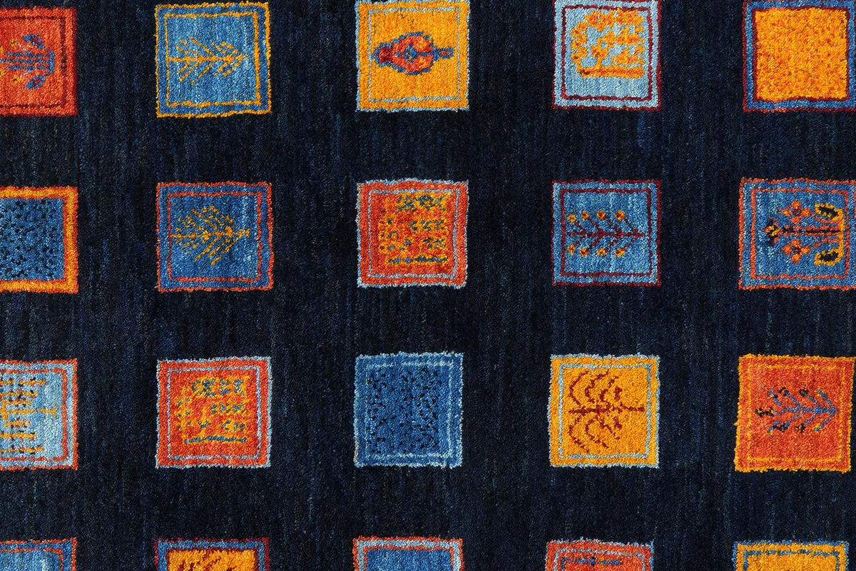 GABBEH-TEPPICH handgeknüpft Rizbaf Blau 235/180 cm Schurwolle - Blau, Textil (180/235cm) - Looma