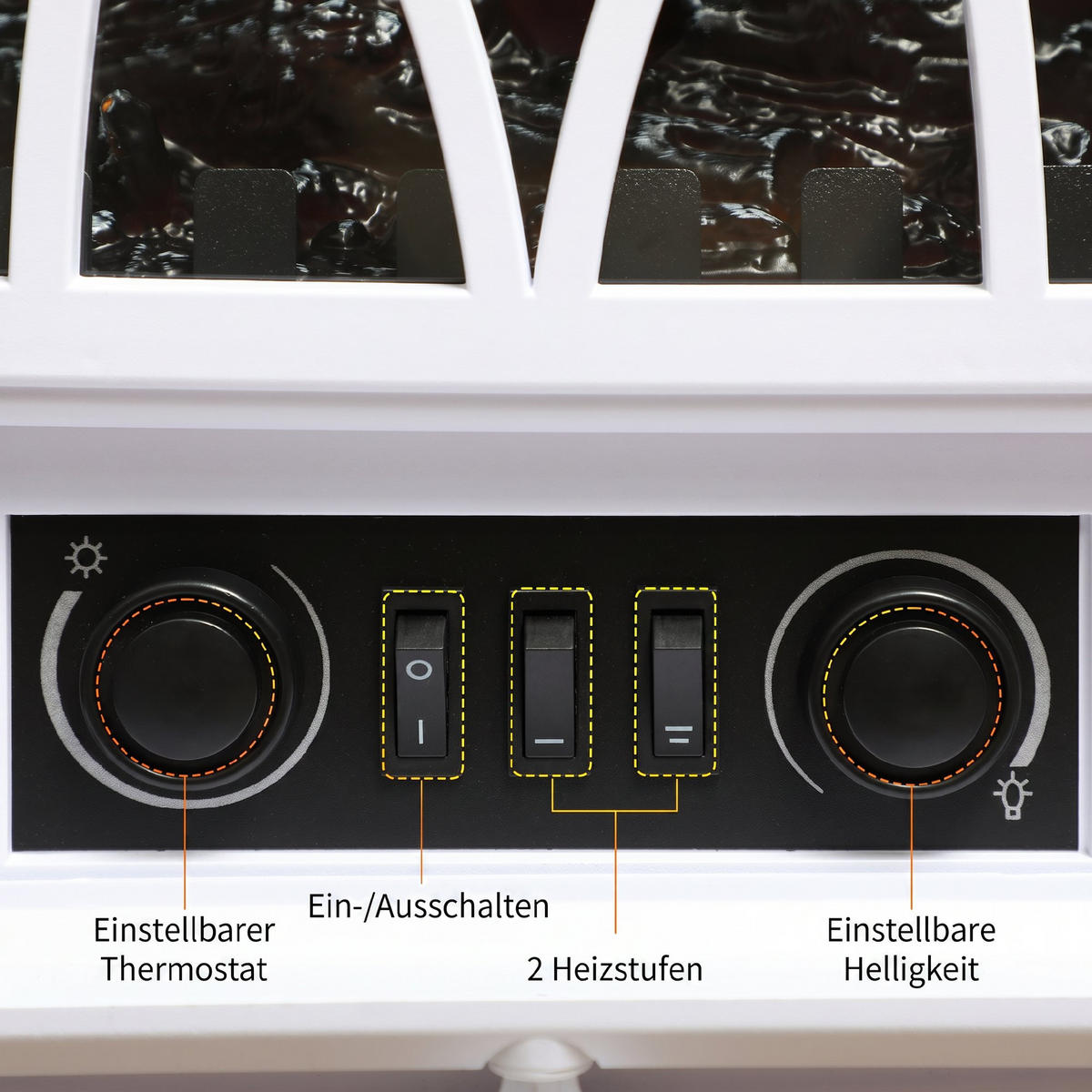 LED-ELEKTROKAMIN Metall Kunststoff Weiß - Weiß, Metall (28.5/54/45cm) - HOMCOM