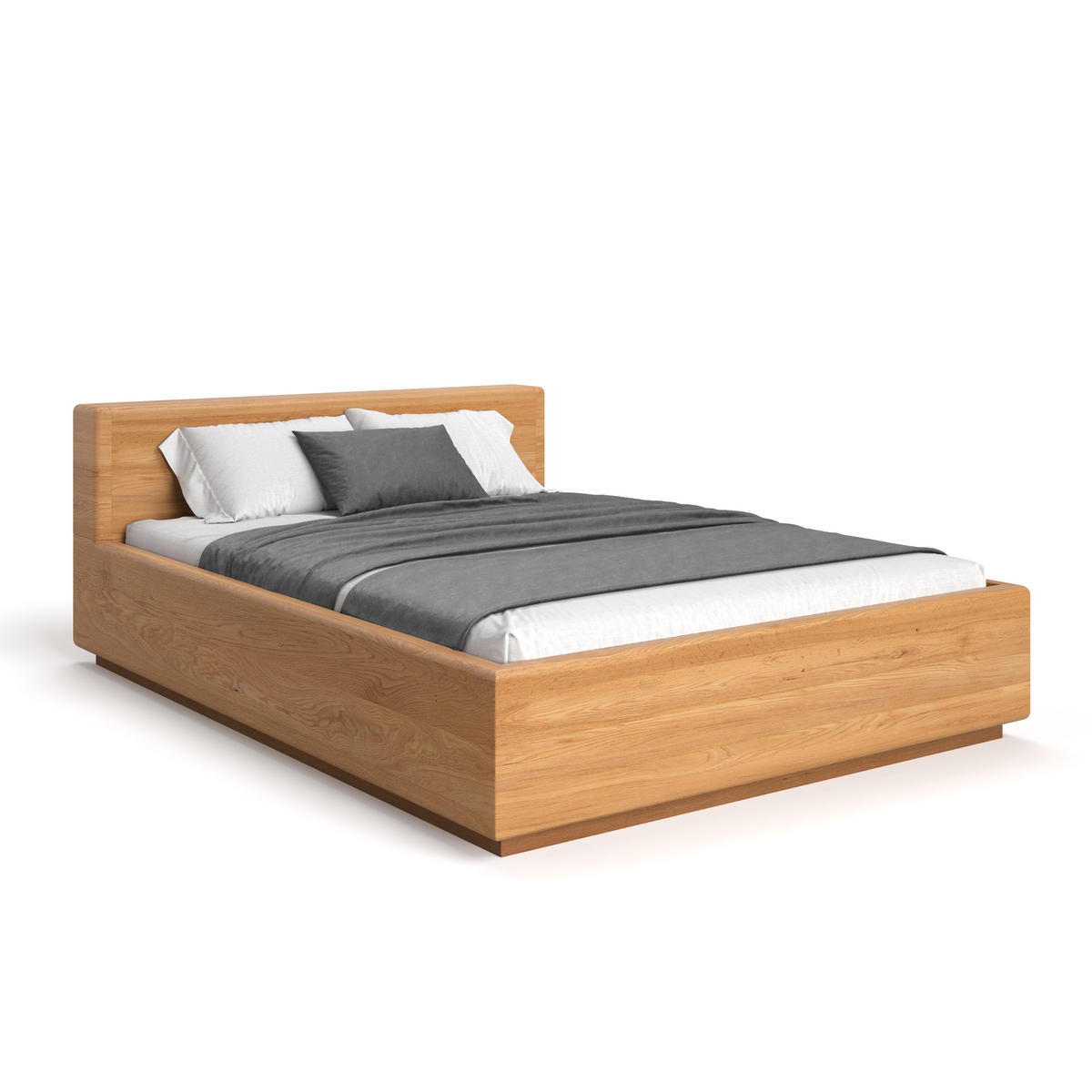 MASSIVHOLZBETT Calma Line aus Eiche mit Bettkasten 160x220 cm - Eichefarben/Naturfarben, Holz (160/220cm) - Danzz