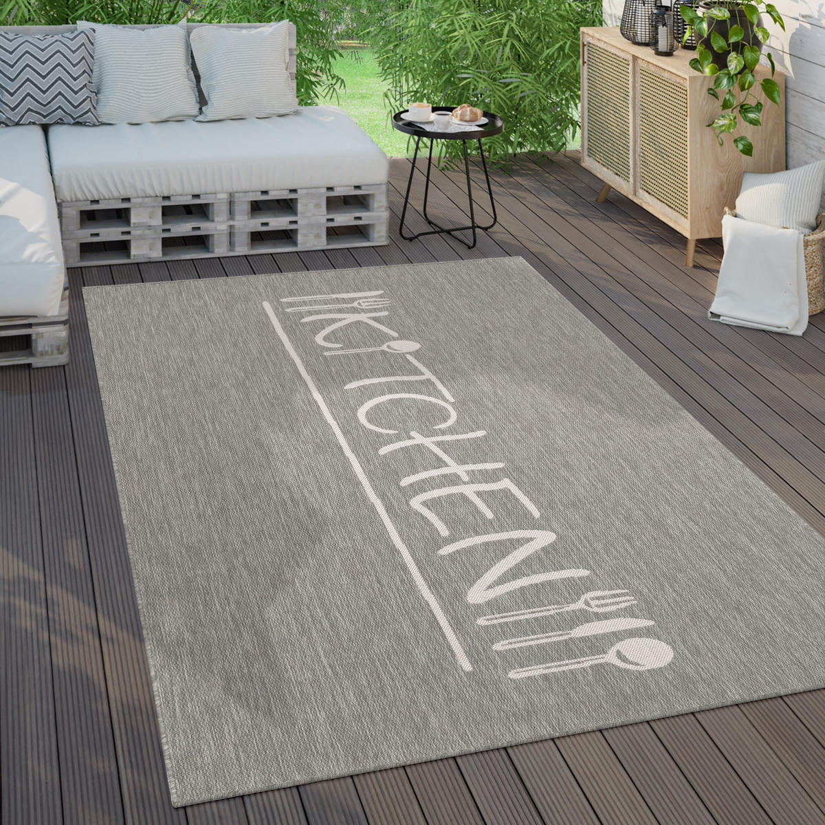 OUTDOORTEPPICH 240/340 cm Kitchen 385 - Grau, Textil (240/340cm) - Paco Home