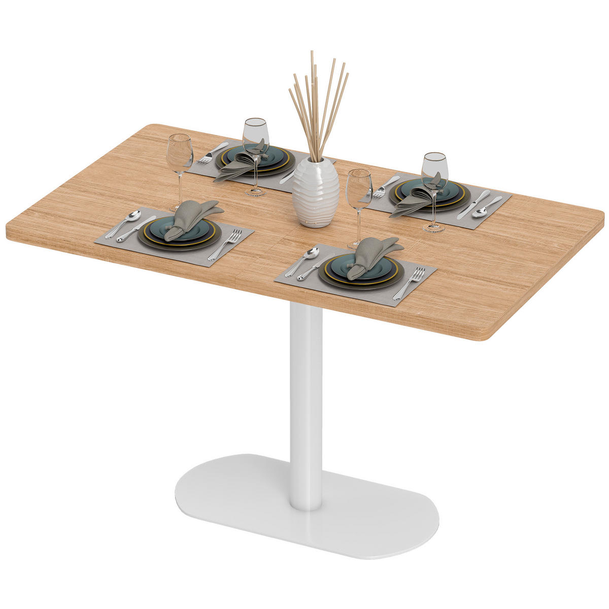 RECHTECKIGER Esstisch für 6 Personen 120/70/75 cm Weißeiche - Eichefarben, Kunststoff (70/120/75cm)