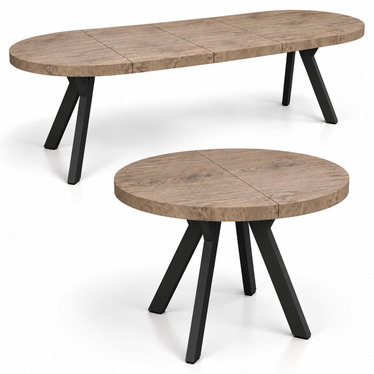 Damale Möbel Esstisch Braun, Eiche 190x76x90 cm