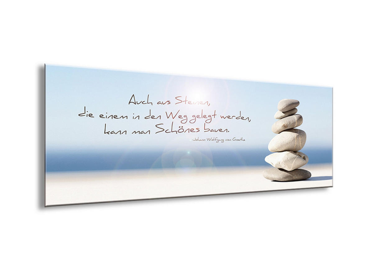 GLASBILD 80x30 cm motivierender Spruch - Beige, Glas (80/30cm) - artissimo