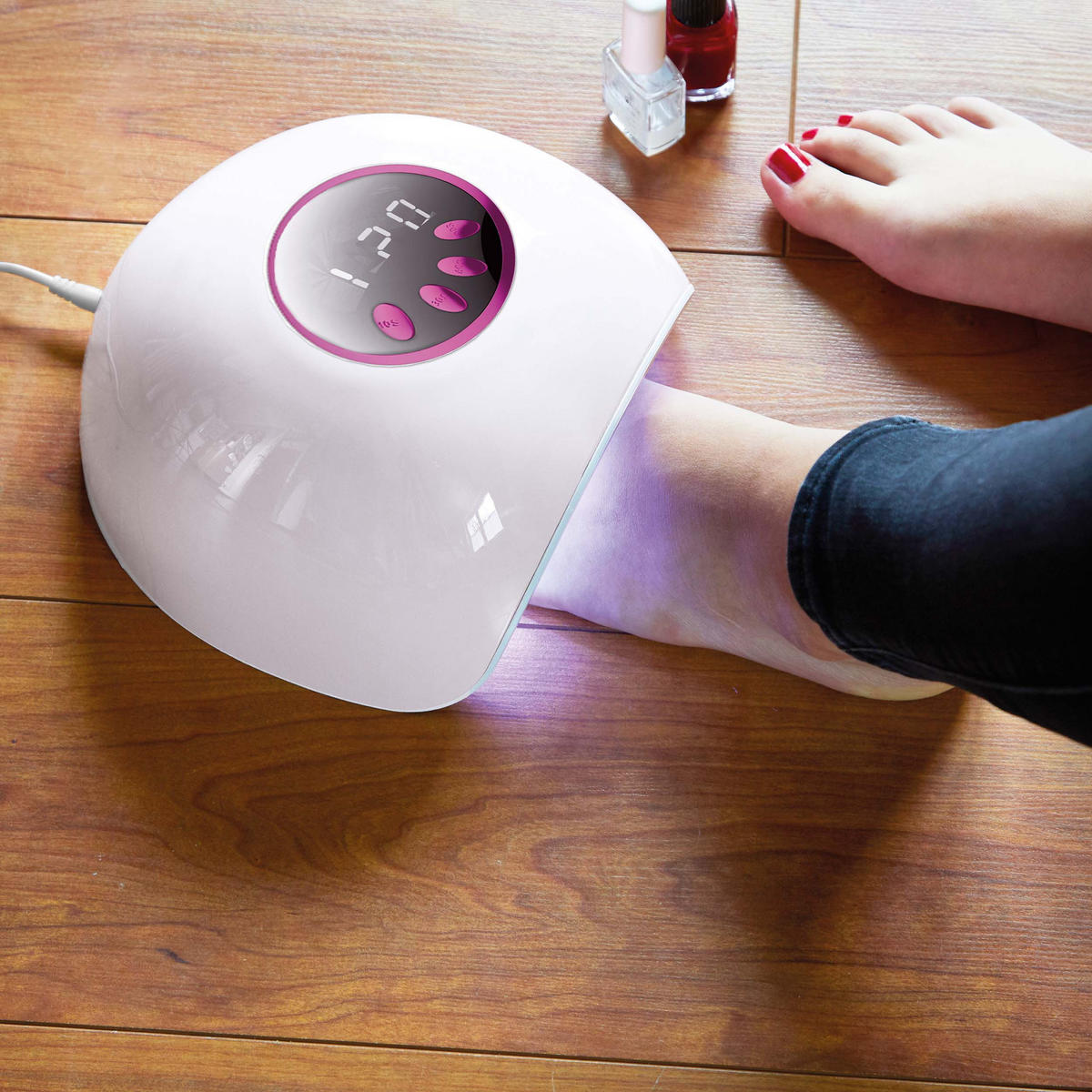LED-NAGELTROCKNER - pink mit Timer und Bewegungssensor für UV-Schellack und Nagelgel, 36W Leistung - Pink, Kunststoff (20.7/20.8/12cm) - Northpoint