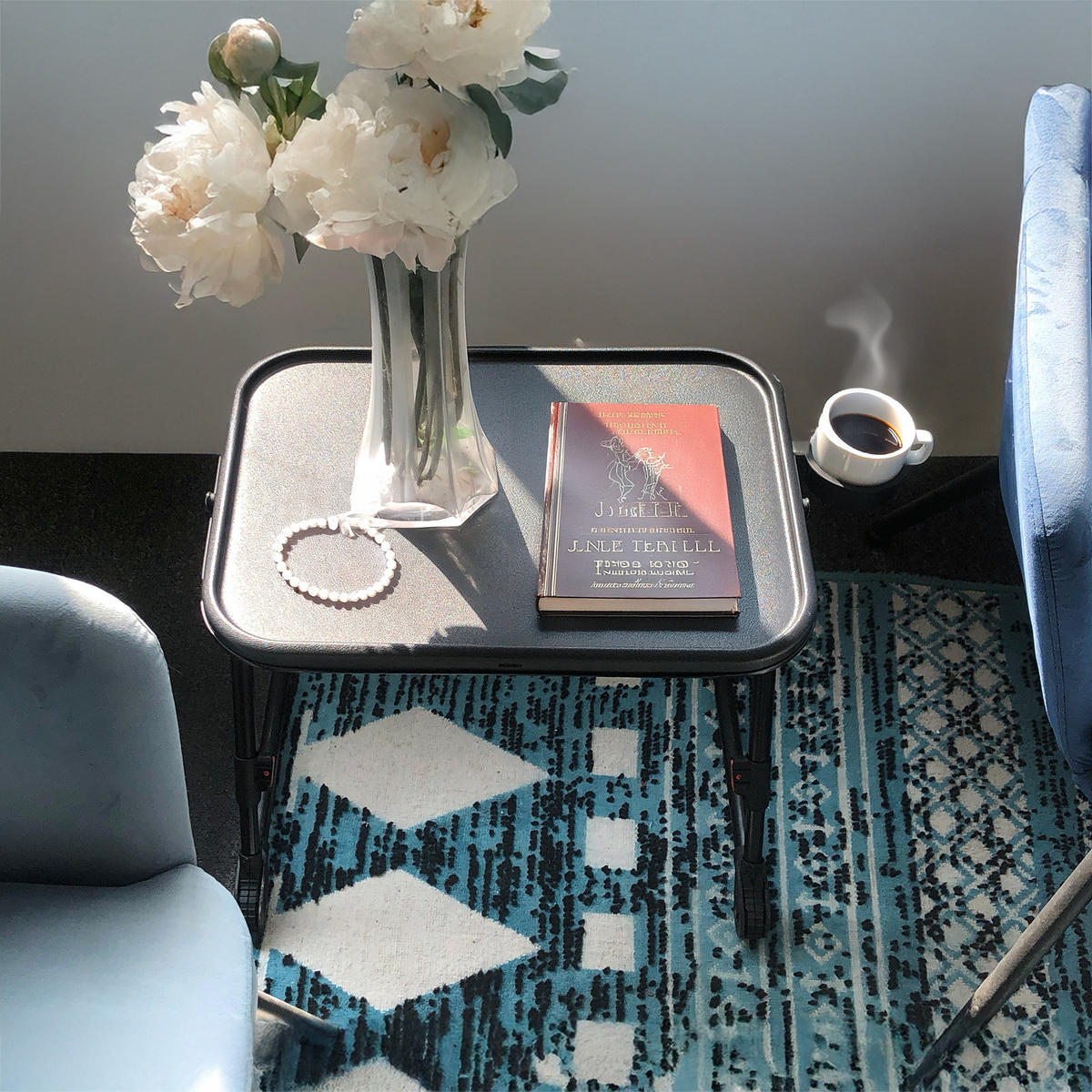 BEISTELLTISCH Schwarz, klappbar - Schwarz, Kunststoff (53.5/37/70.5cm) - Meubles Cosy