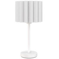 TISCHLAMPE mit Wellen-Lampenschirm exkl. Glühbirne 25 cm - Weiß, Kunststoff (25/25/48.5cm) - HOMCOM