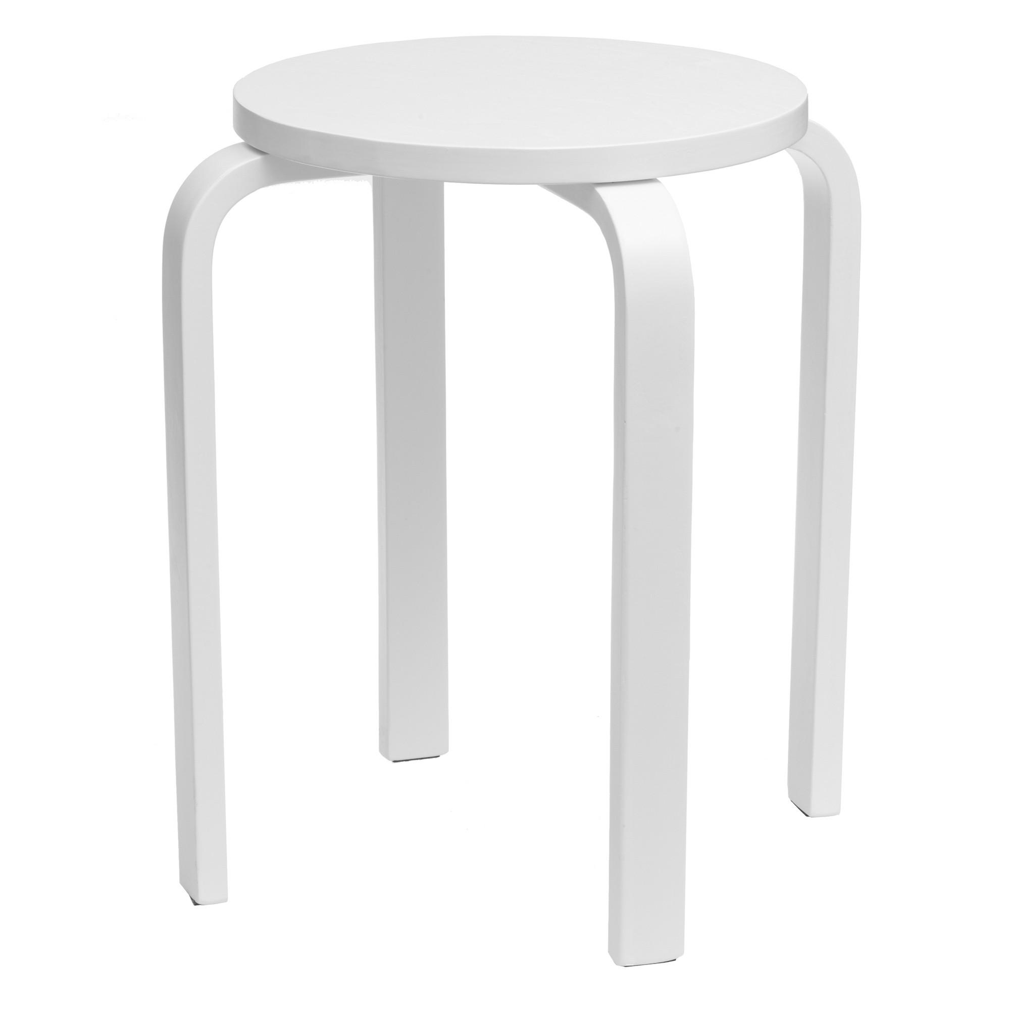 KÜCHENHOCKER Ø 39 cm - Weiß, Holzwerkstoff (39/45.5/39cm)