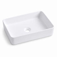 UMYVADLO bílé keramika bez otvoru pro baterii - bílá, keramika (50/11/35cm) - Relaxdays