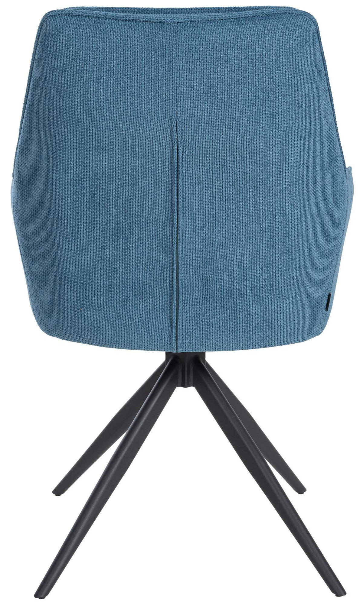 ARMLEHNENSTUHL Metall blau - Blau/Schwarz, Textil/Metall (58/91/62cm) - CLP