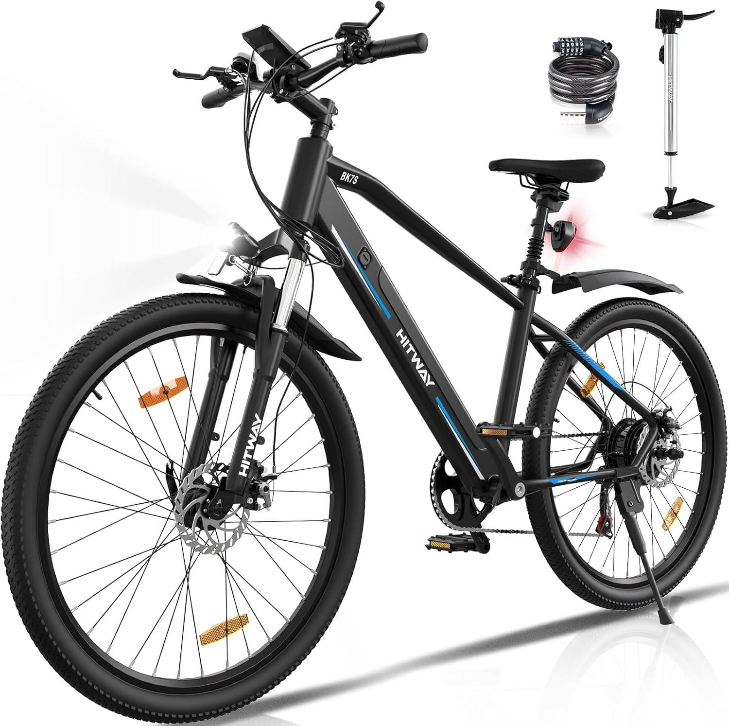 E-BIKE BK7S Reichweite bis 90 km - Schwarz, Metall (80cm) - HITWAY