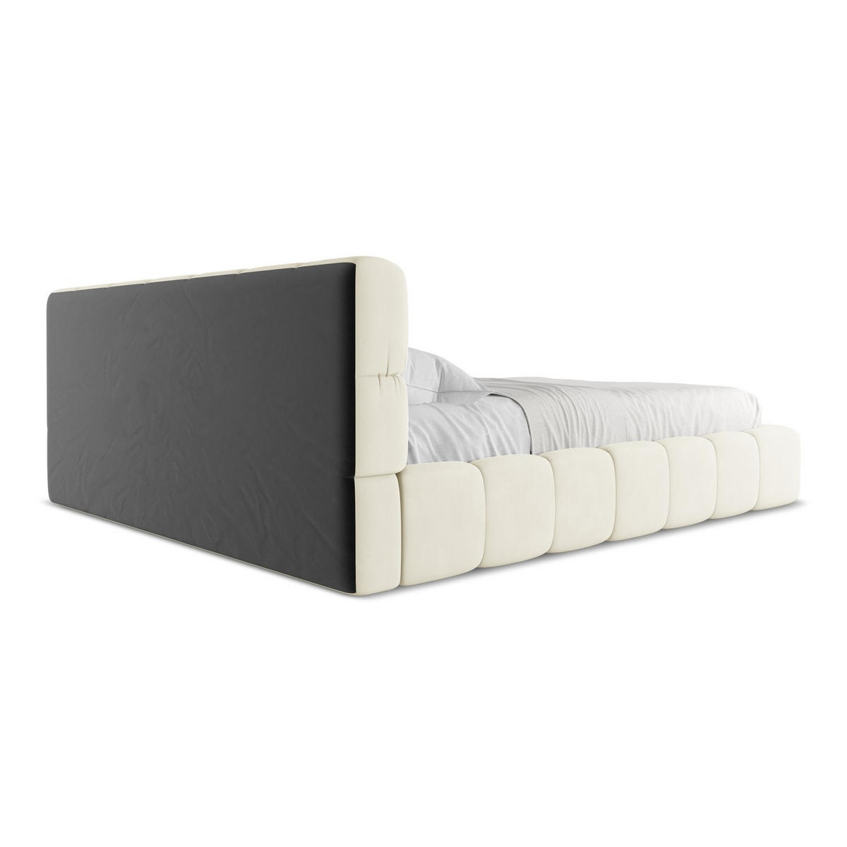 POLSTERBETT mit Bettkasten und Lattenrost 200x228 Beige - Beige/Schwarz, Kunststoff/Textil (180/200cm) - LaMiaSofa