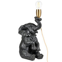 TISCHLAMPE Elefant Schwarz Fortuna - Messingfarben/Schwarz, Kunststoff (24/15/37cm) - Beliani