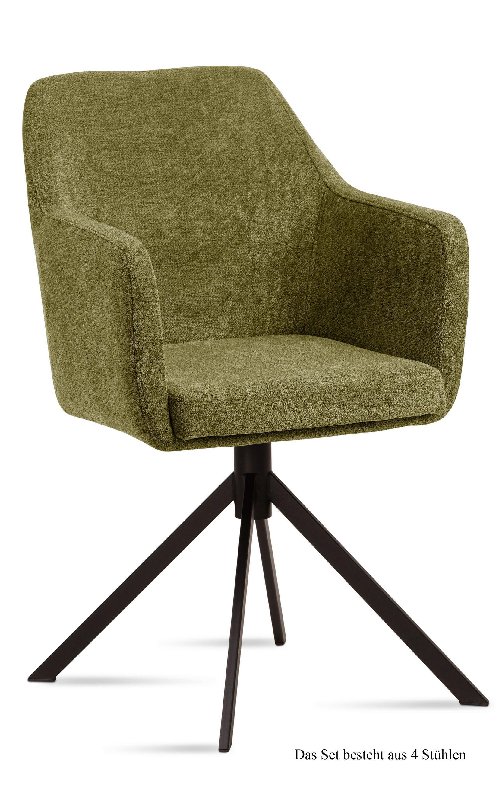 ARMLEHNSTUHL (4er-Set) Dulcy 57x87x60 Schwarz/Olivgrün - Schwarz/Olivgrün, Kunststoff (60/87/57cm) - 58aufmkessel
