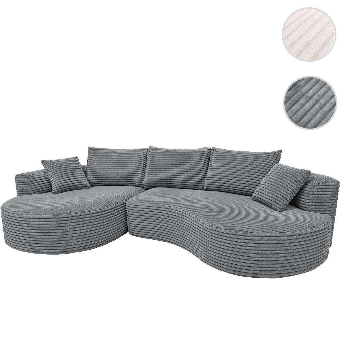 SOFA-GARNITUR Hellgrau - Hellgrau, Textil (296/61/159cm) - MCW